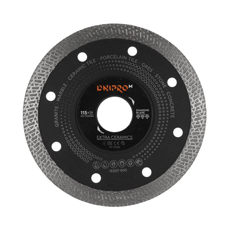 Алмазний диск Dnipro-M Extra-Ceramics 115 мм 22,2 мм Алмазний диск Dnipro-M Extra-Ceramics 115 мм 22,2 мм