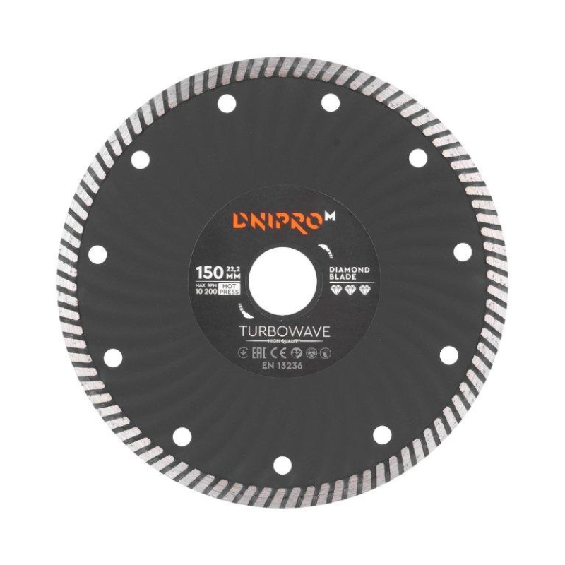 Алмазний диск Dnipro-M 150 22,2 мм Turbowave Алмазний диск Dnipro-M 150 22,2 мм Turbowave