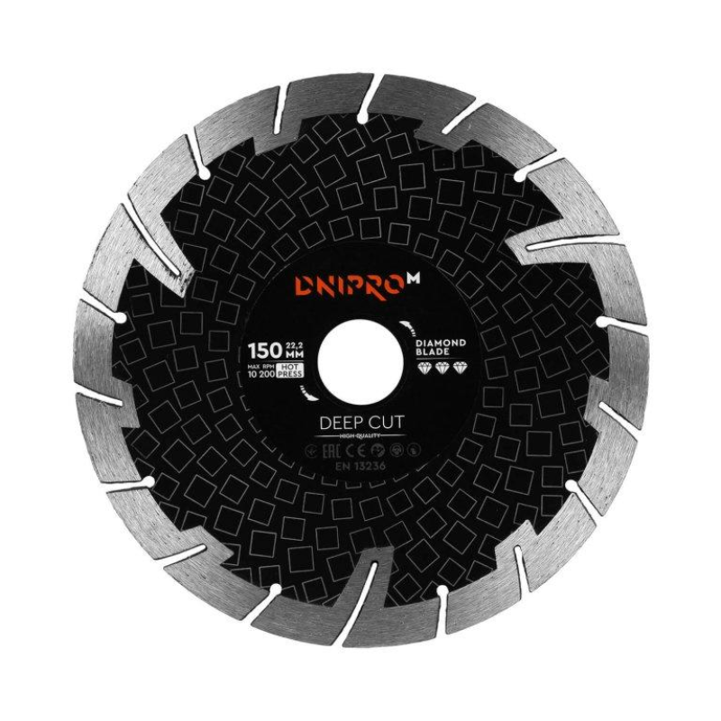 Алмазний диск Dnipro-M 150 22,2 мм Deep Cut Алмазний диск Dnipro-M 150 22,2 мм Deep Cut
