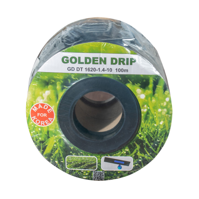 Стрічка крапельна 8 mil крок 30 см бухта 100 метрів емітерна GOLDEN DRIP