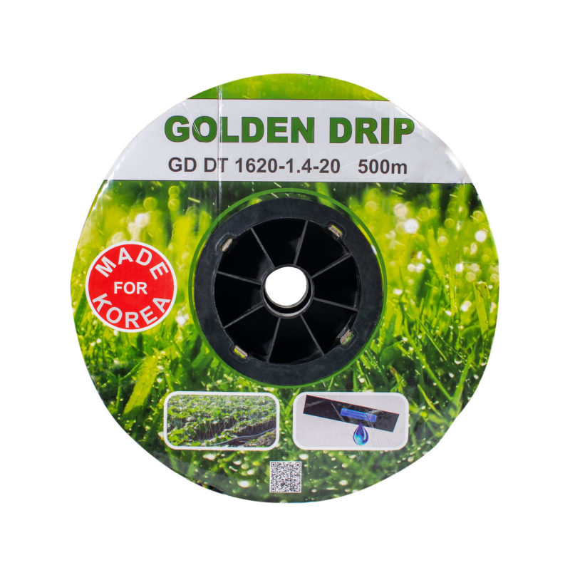 Крапельна стрічка 8 mil крок 20 см бухта 500 метрів емітерна GOLDEN DRIP