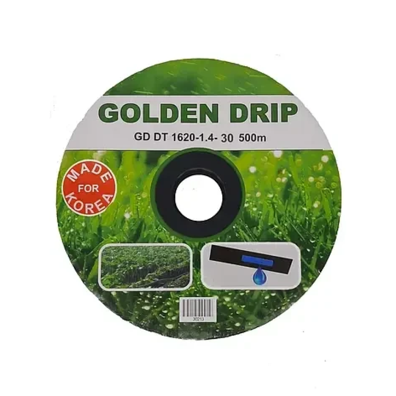 Крапельна стрічка 8 mil крок 30 см бухта 500 метрів емітерна GOLDEN DRIP