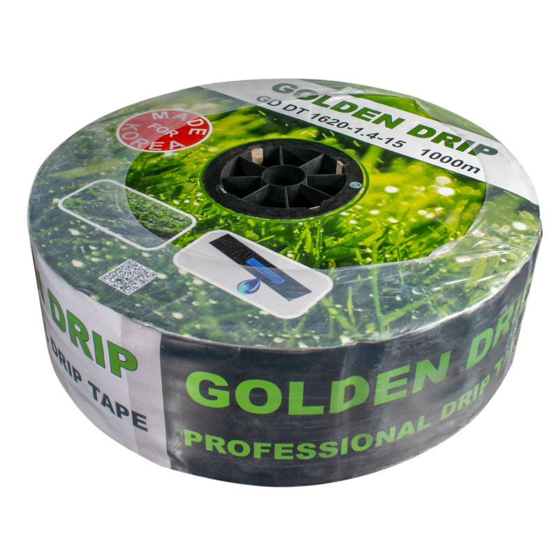Крапельна стрічка 8 mil крок 15 см бухта 1000 метрів емітерна GOLDEN DRIP