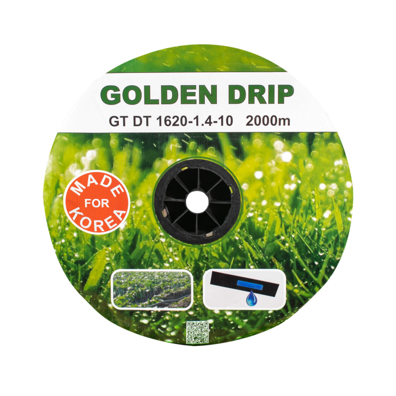 Стрічка Крапельна 8 mil крок 20 см бухта 2000 метрів емітерна GOLDEN DRIP