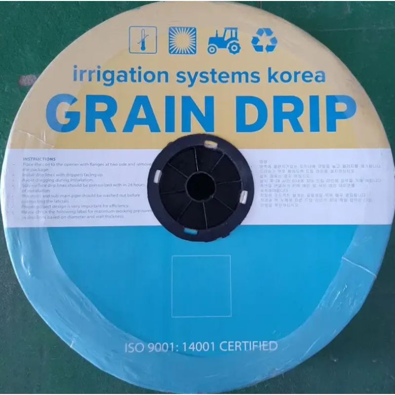 Крапельна стрічка Корея еміторна GRAIN DRIP 8 mil/20 см, водовилив 1,38 л/год, у бухті 1000 м