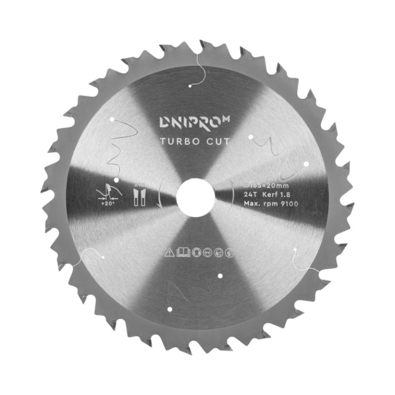 Пиляльний диск Dnipro-M Turbo Cut 165×20/16×1,8 24T Пиляльний диск Dnipro-M Turbo Cut 165×20/16×1,8 24T