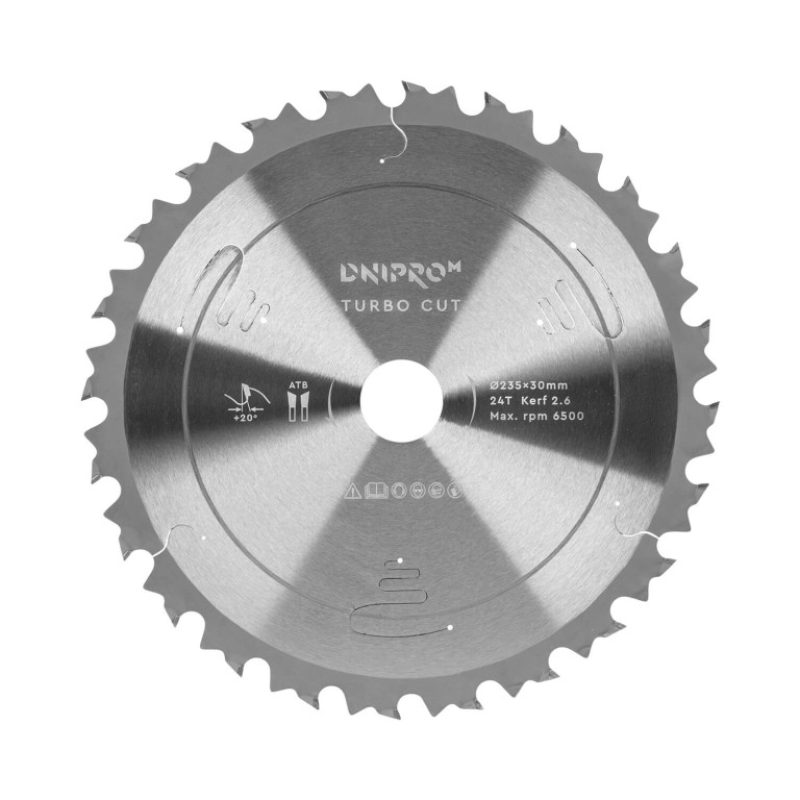 Пиляльний диск Dnipro-M Turbo Cut 235×30/25,4×2,6 24T Пиляльний диск Dnipro-M Turbo Cut 235×30/25,4×2,6 24T